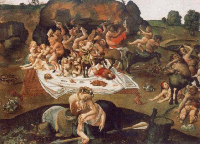 Piero di Cosimo the battle between Lapithen and Kentauren Spain oil painting art